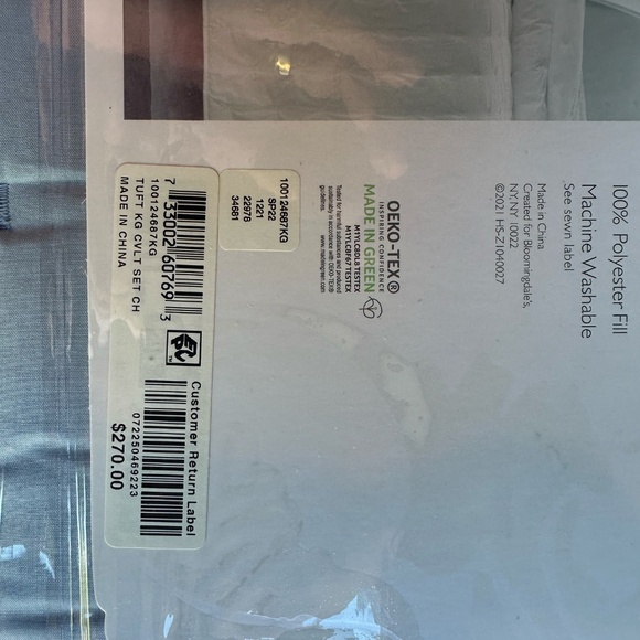 Sky Tufted Coast Blue Quilted King Coverlet Set Shams Included Rtl $270 NWT - Picture 5 of 5